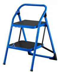 WADFOW Escalera De Acero Plegable 2 Escalones