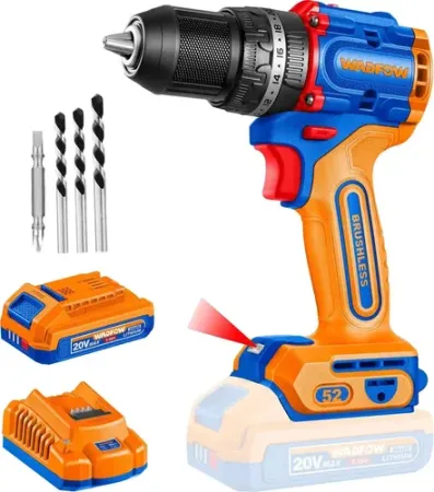 WADFOW Taladro De Impacto Inalámbrico Brushless 20V 52 Nm + Cargador + Bat. 2.0Ah