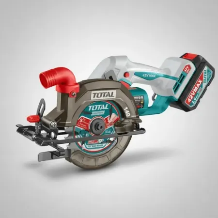 TOTAL Sierra Circular 42V BL 140mm (CAJA PLASTICA, CARGADOR, Y 2 BATERIAS 2Ah)