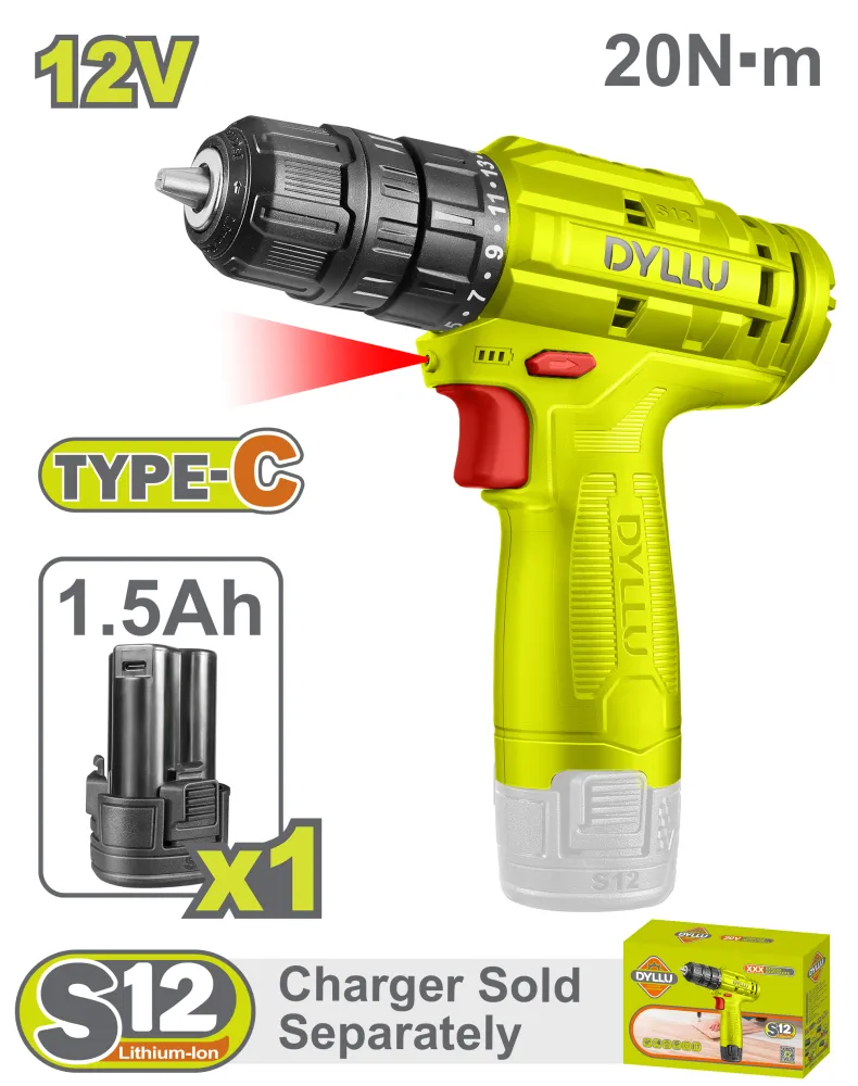 Taladro Inalambrico 750rpm 12v (BATERIA) DYLLU DTCDS510