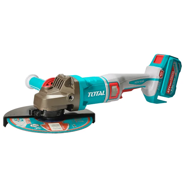 Amoladora Angular 42V BL 2600W 230mm INDUSTRIAL TOTAL TAGLI4260182-4 (MALETIN, CARGADOR,Y2BATERIAS 4Ah)
