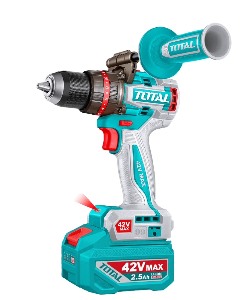Taladro Percutor 42V BL 2000rpm 99Nm INDUSTRIAL TOTAL TIDLI429982-4 (MALETIN, CARGADOR,Y2BATERIAS 2Ah)