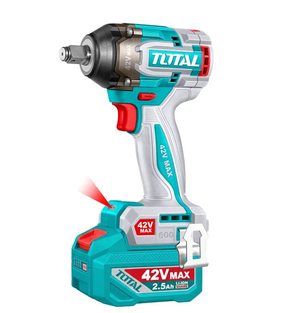 Llave de Impacto 42V BL 600Nm INDUSTRIAL TOTAL TIWLI42602-4 (MALETIN, CARGADOR,Y2BATERIAS 2Ah)