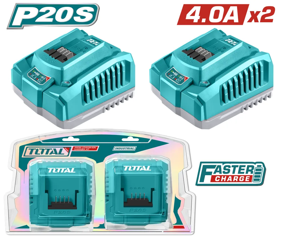 Kit 2 CargadoresdeBateria20V4.0 Ah INDUSTRIALTOTALTOSLI250388-4