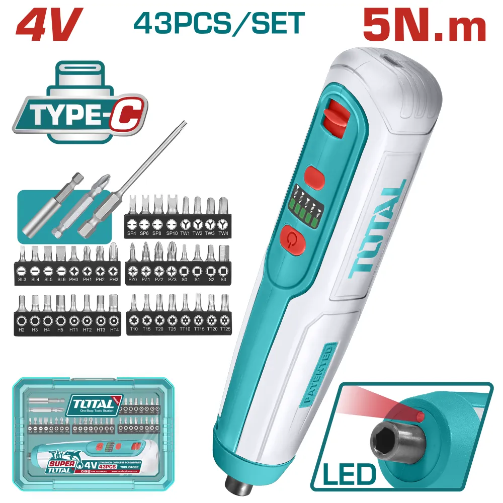 Atornillador4V+ 43 Accesorios TOTALTSDLI04062
