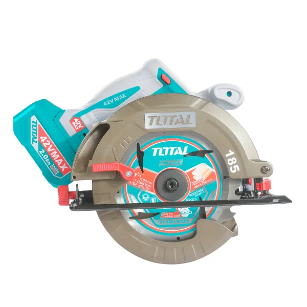 SierraCircular42VBL185mm INDUSTRIALTOTALTSLI4218512-4 (CAJA PLASTICA, CARGADOR, Y 2 BATERIAS 2.5Ah)
